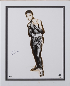 Cassius Clay Signed 19x24 Matted Photo of Young Muhammad Ali (Beckett)
